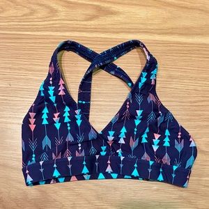 Blue Multicolor Sports Bra